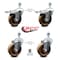 Service Caster 4 Inch High Temp Phenolic Wheel Swivel 1/2 Inch Stem Caster Total Lock Brake, 2PK SCC-TSTTL20S414-PHRHT-121315-2-S-2 - alternate 2